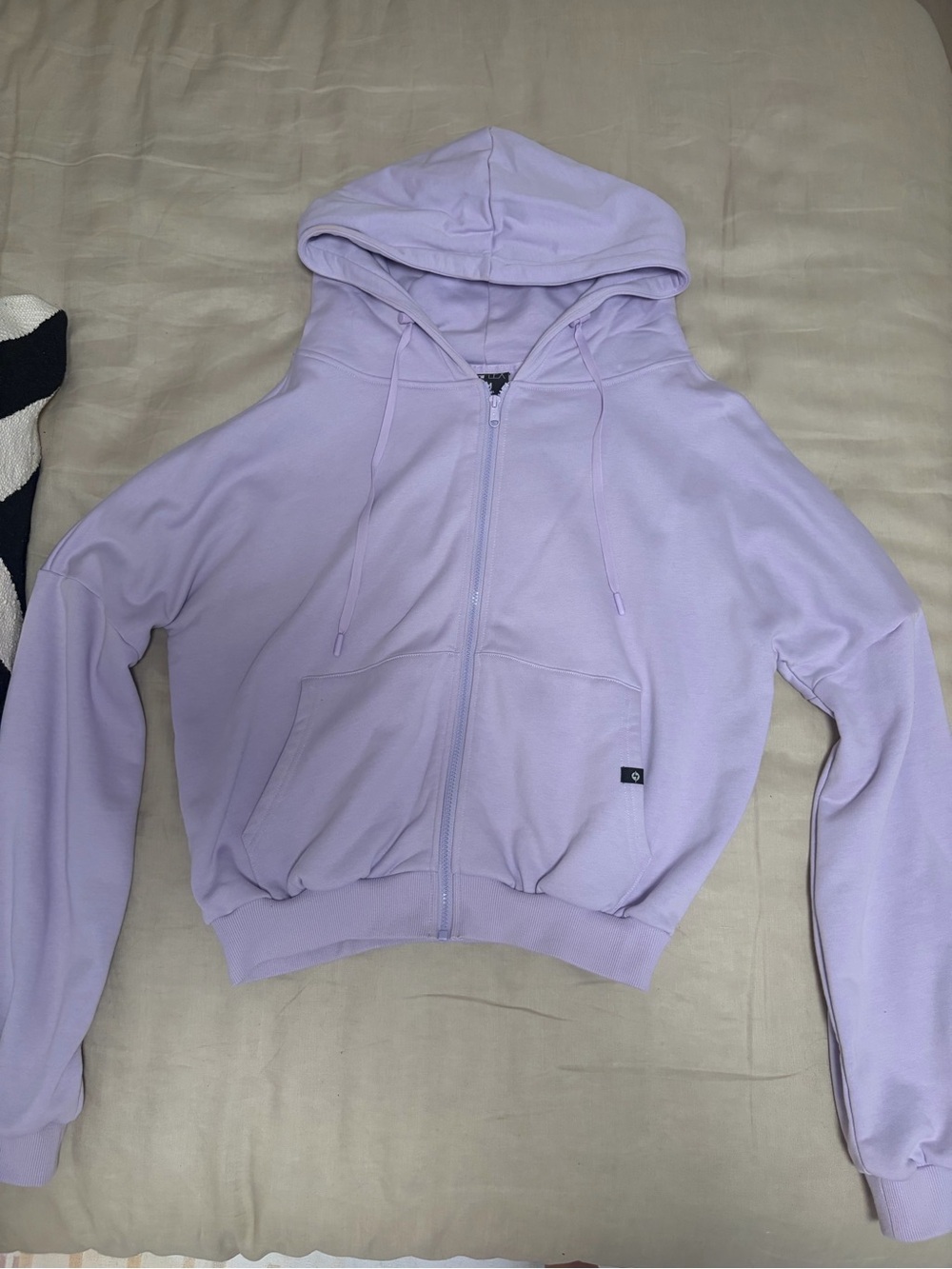 POPFLEX Zip Cloud Hoodie Digital Lavender Purple S/M Custom Sleeve Fit